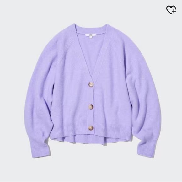 Uniqlo women soufflé yarn cardigan lilac - Picture 1 of 5